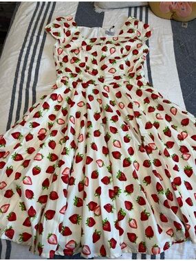Magnolia place Strawberry Print Fit-and-Flare dress size XL